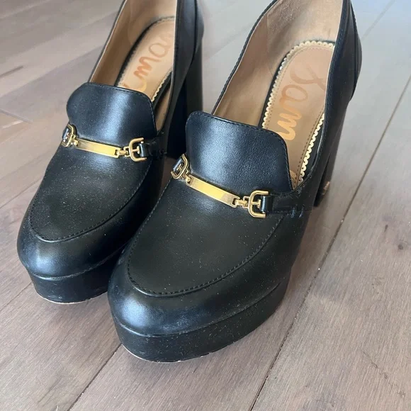 Sam Edelman "Aurelia" platform heeled loafers Sz 7 - Picture 3 of 4
